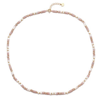 AU1008 Minerální náhrdelník přírodní růžový Opál, stříbro AG925