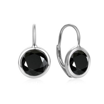 NB-3943-K Stříbrné náušnice s černými zirkony