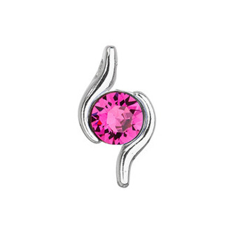 EG1181-FU Stříbrný přívěsek se Swarovski krystalem,  Fuchsia