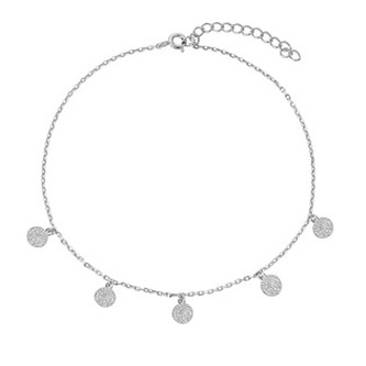 NB-6035 Stříbrný náramek na nohu s přívěšky