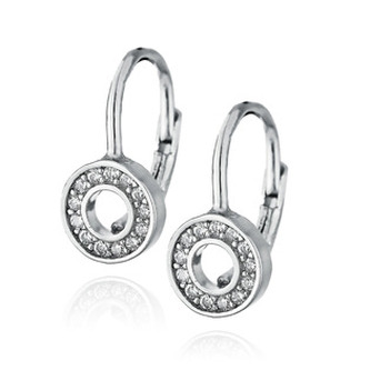 NB-3925 Stříbrné náušnice na klapku - kolečka