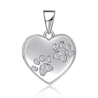 NB-4516 Stříbrný přívěšek srdíčko - zvířátka