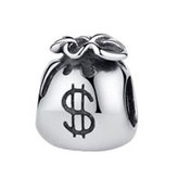 B0017 Stříbrný přívěsek korálek na náramek - srdce