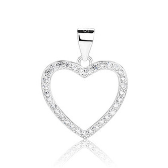 NB-4606 Stříbrný přívěšek srdíčko - srdce