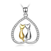 NB-4331 Stříbrný přívěšek s kočičkami - zvířátka