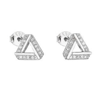 EG2614 Stříbrné náušnice trojúhelníky se zirkony