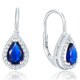 NB-3968 Stříbrné náušnice slzičky se zirkony