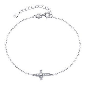 NB-1076 Dámský stříbrný náramek křížek