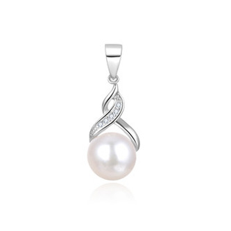 NB-4583 Stříbrný přívěšek s perlou a zirkony