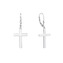 NB-3907 Stříbrné visací náušnice se zirkony - kříže