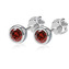 NB-3652-G Stříbrné náušnice, tmavě červené zirkony 4 mm