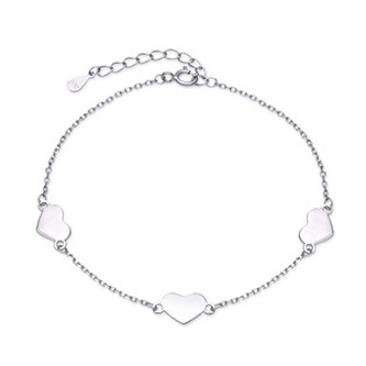 NB-1302 Stříbrný náramek se srdíčky - srdce