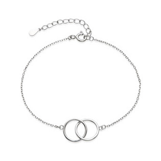 NB-1261 Stříbrný náramek s propojenými kroužky