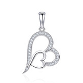 NB-4355 Stříbrný přívěšek srdíčko - srdce