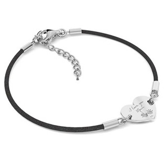 SX131-K Stříbrný textilní náramek "I love you Mom" - srdce