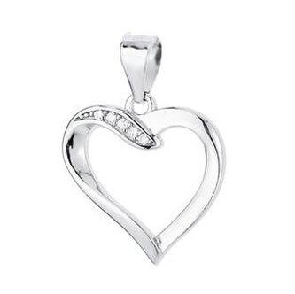 NB-4193 Stříbrný přívěšek srdce asymetrické