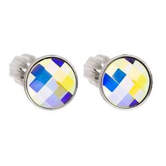 EG2017-AB Stříbrné šroubovací náušnice s Crystals from Swarovski® AB