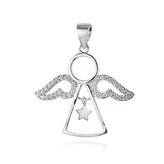 NB-4092 Stříbrný přívěšek andílek se zirkony - andílci