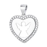 NB-4118 Stříbrný přívěšek andělíček se zirkony - andílci