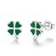 DN-0005 Dětské stříbrné náušnice čtyřlístky zelené
