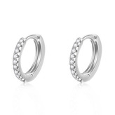 NB-3316 Stříbrné náušnice kroužky se zirkony