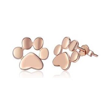 NB-3271-RD Zlacené stříbrné náušnice - psí tlapky