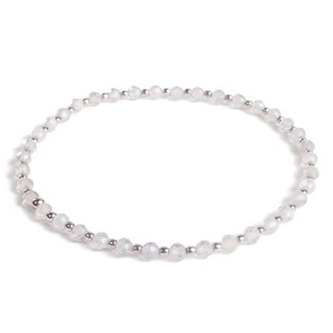 AN607-18 Minerální náramek přírodní Labradorit a stříbro AG925