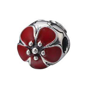 NB-8264 Stříbrný přívěšek korálek na náramek - květiny