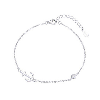 NB-1164 Dámský stříbrný náramek kotva - mořské