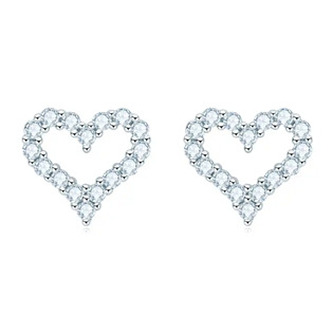 MN157 Stříbrné náušnice srdce