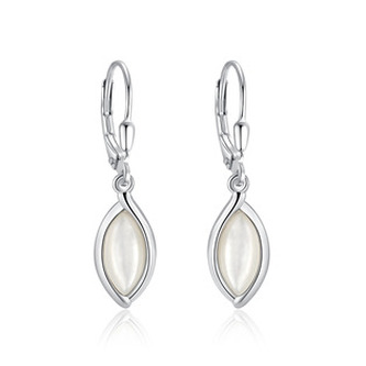 NB-3935 Stříbrné visací náušnice s perletí