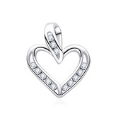 NB-4352 Stříbrný přívěšek srdíčko - srdce