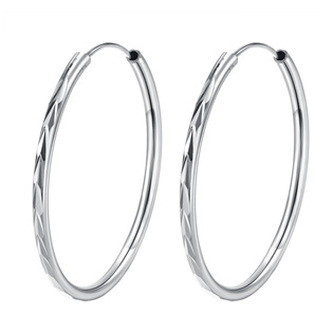 NB-3661-45 Stříbrné náušnice kruhy 45 mm