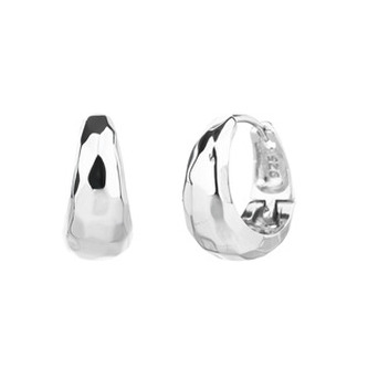 NB-3085 Stříbrné náušnice s tepaným povrchem