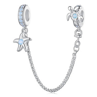 S0026 Stříbrný bezpečnostní řetízek na náramek - zvířátka