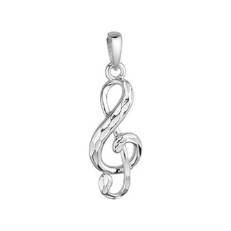 EG1720 Stříbrný přívěsek houslový klíč - hudba