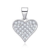 NB-4585 Stříbrný přívěšek srdíčko se zirkony - srdce
