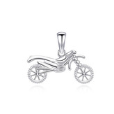 NB-4562 Stříbrný přívěšek motorka enduro - sport