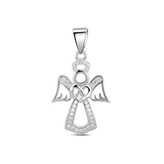 NB-4360 Stříbrný přívěšek andělíček - srdce
