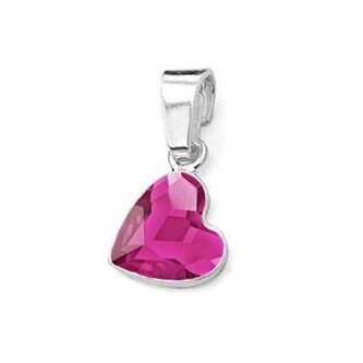 NB-0205-FU Stříbrný přívěšek se srdcem Crystals from Swarovski® Fuchsia