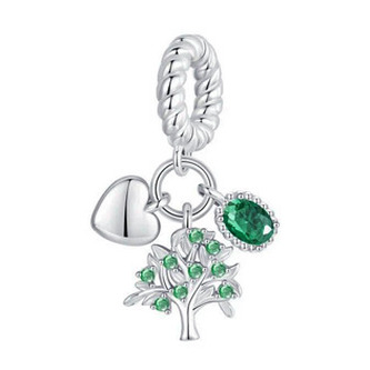 B0577 Stříbrný přívěšek korálek na náramek - strom života