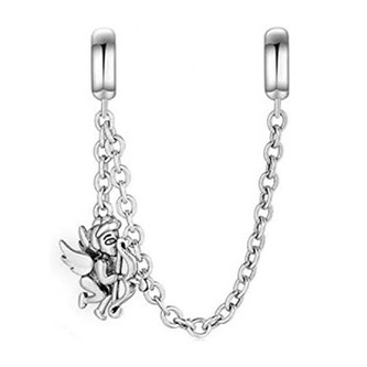 S0003 Stříbrný bezpečnostní řetízek na náramek - andílci