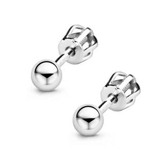 NB-3297-03 Stříbrné šroubovací náušnice kuličky 3mm