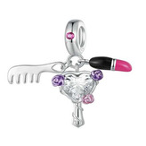 B0555 Stříbrný přívěšek korálek na náramek - srdce