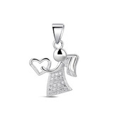 NB-4368 Stříbrný přívěšek andělíček - srdce