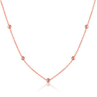 NB-2275-RD Zlacený stříbrný náhrdelník s kuličkami