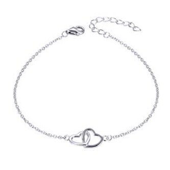 NB-1087 Stříbrný náramek se srdíčky - srdce
