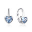 DN-0100-LB Stříbrné dívčí náušnice srdíčka světle modrá - srdce