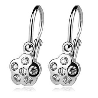 CS1200 Dětské náušnice stříbrné, čiré zirkony