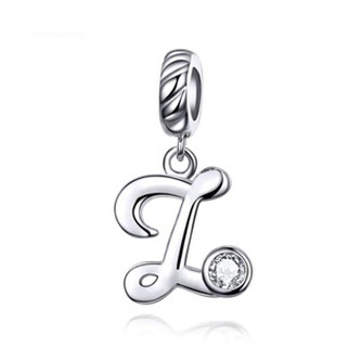 B0352-Z Stříbrný přívěšek korálek na náramek - písmeno Z - iniciály